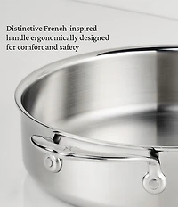 Hestan ProBond® Luxe 6-Quart Polished Professional Clad Stainless Steel Rondeau with Lid