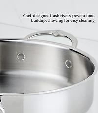 Hestan ProBond® Luxe 6-Quart Polished Professional Clad Stainless Steel Rondeau with Lid
