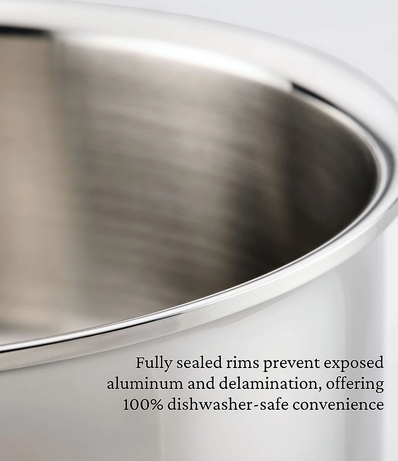 Hestan ProBond® Luxe 6-Quart Polished Professional Clad Stainless Steel Rondeau with Lid