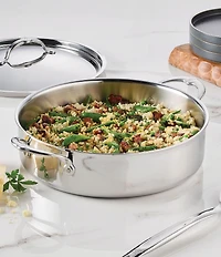 Hestan ProBond® Luxe 6-Quart Polished Professional Clad Stainless Steel Rondeau with Lid