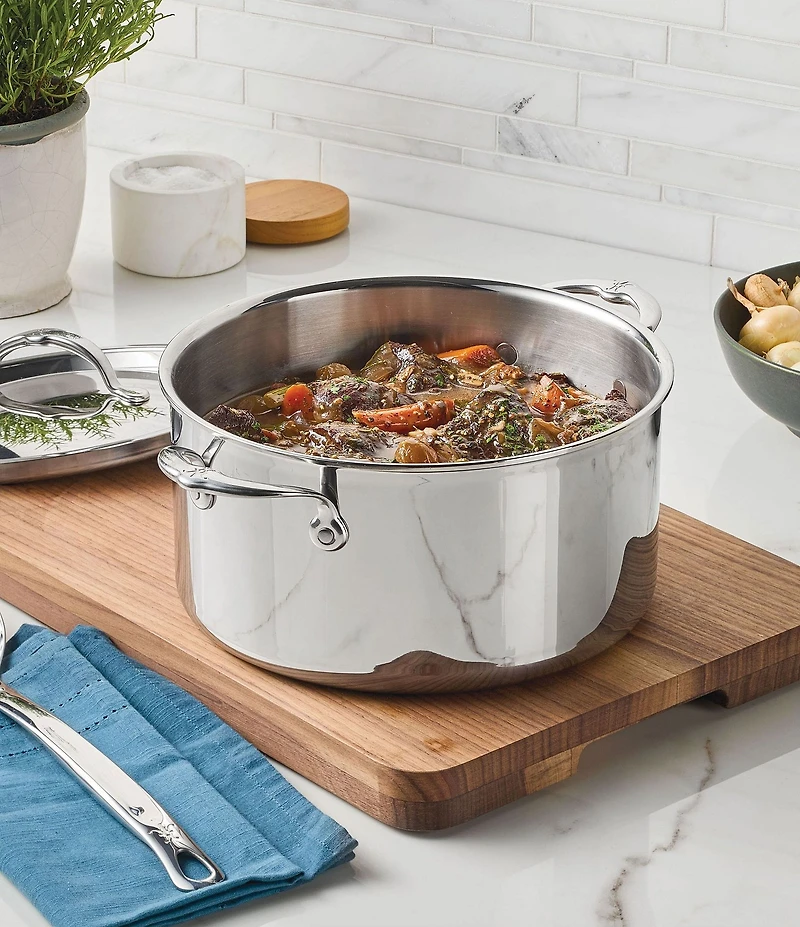 Hestan ProBond® Luxe 6-Quart Polished Professional Clad Stainless Steel Stock Pot with Lid