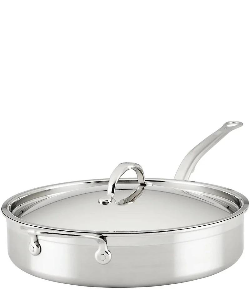 Hestan ProBond Professional Clad Stainless Steel TITUM Nonstick Saute Pan with Cover - 5-Quart