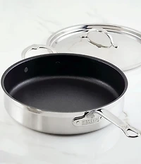 Hestan ProBond Professional Clad Stainless Steel TITUM Nonstick Saute Pan with Cover - 5-Quart