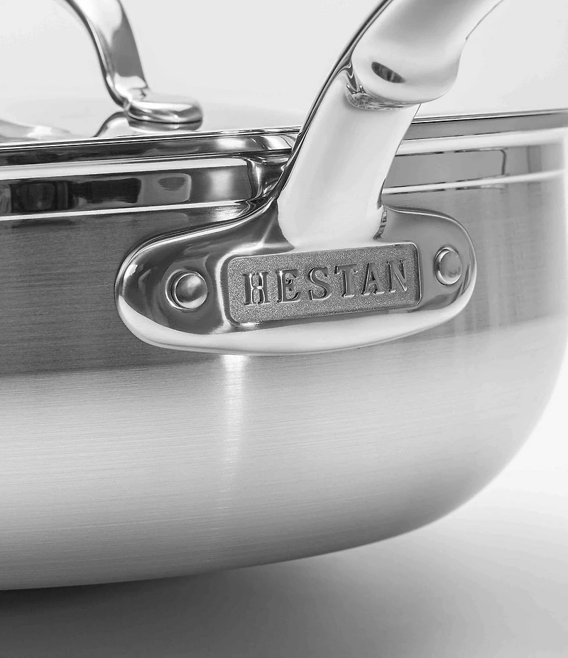 Hestan Professional Clad Stainless Steel TITUM® Nonstick Essential Pan with Cover, 3.5-Quart