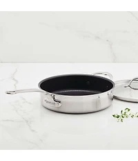 Hestan Professional Clad Stainless Steel TITUM Nonstick Saute Pan with Lid, 3.5-Quart