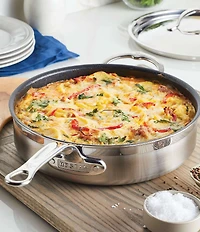 Hestan Professional Clad Stainless Steel TITUM Nonstick Saute Pan with Lid, 3.5-Quart
