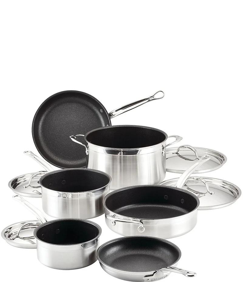 Hestan Professional Clad Stainless Steel TITUM Nonstick Ultimate 10-Piece Cookware Set