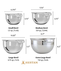 Hestan Provisions 4-Piece Stainless Steel Mixing Bowl Set