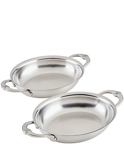 Hestan Provisions Set of 2, Stainless Steel 13-oz Oval Au Gratin, Small