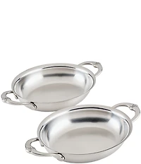 Hestan Provisions Set of 2, Stainless Steel 13-oz Oval Au Gratin, Small