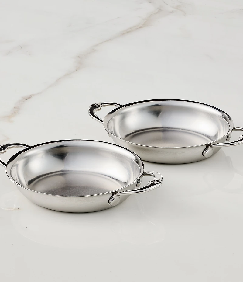 Hestan Provisions Set of 2, Stainless Steel 13-oz Oval Au Gratin, Small