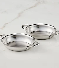 Hestan Provisions Set of 2, Stainless Steel 13-oz Oval Au Gratin, Small