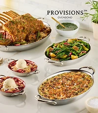 Hestan Provisions Set of 2, Stainless Steel 13-oz Oval Au Gratin, Small