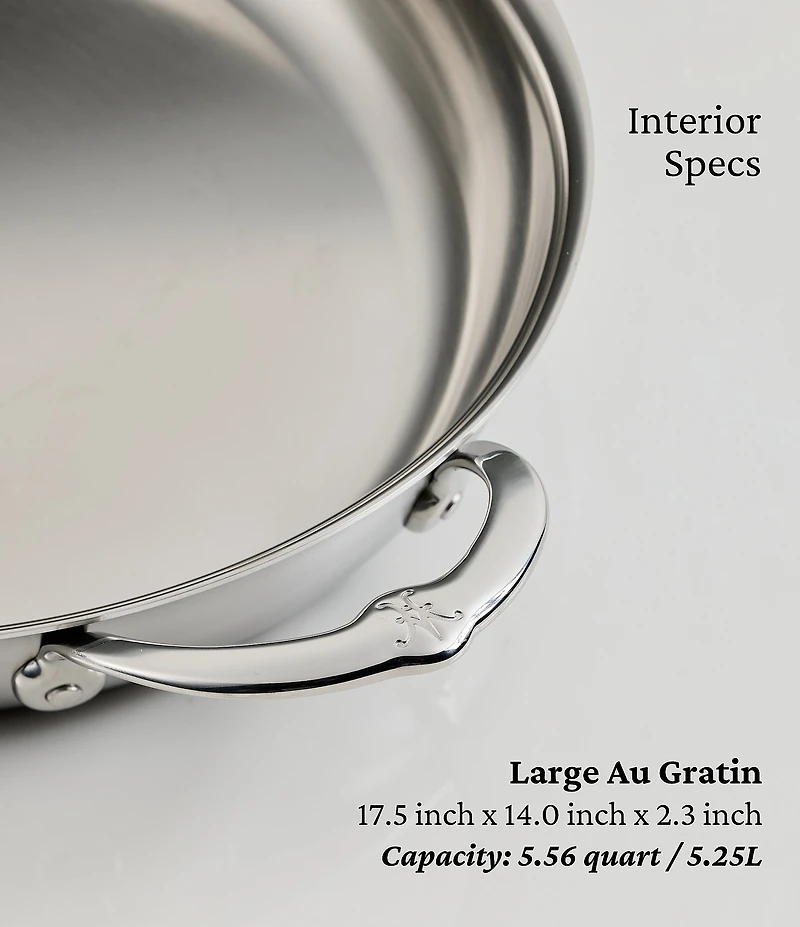 Hestan Provisions Stainless Steel Oval Clad Au Gratin - Large