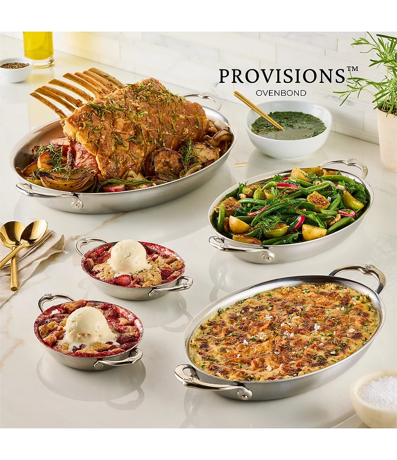 Hestan Provisions Stainless Steel Oval Clad Au Gratin - Large