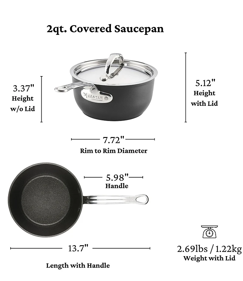 Hestan Titum Fusion™ Collection Nonstick Saucepan with Lid