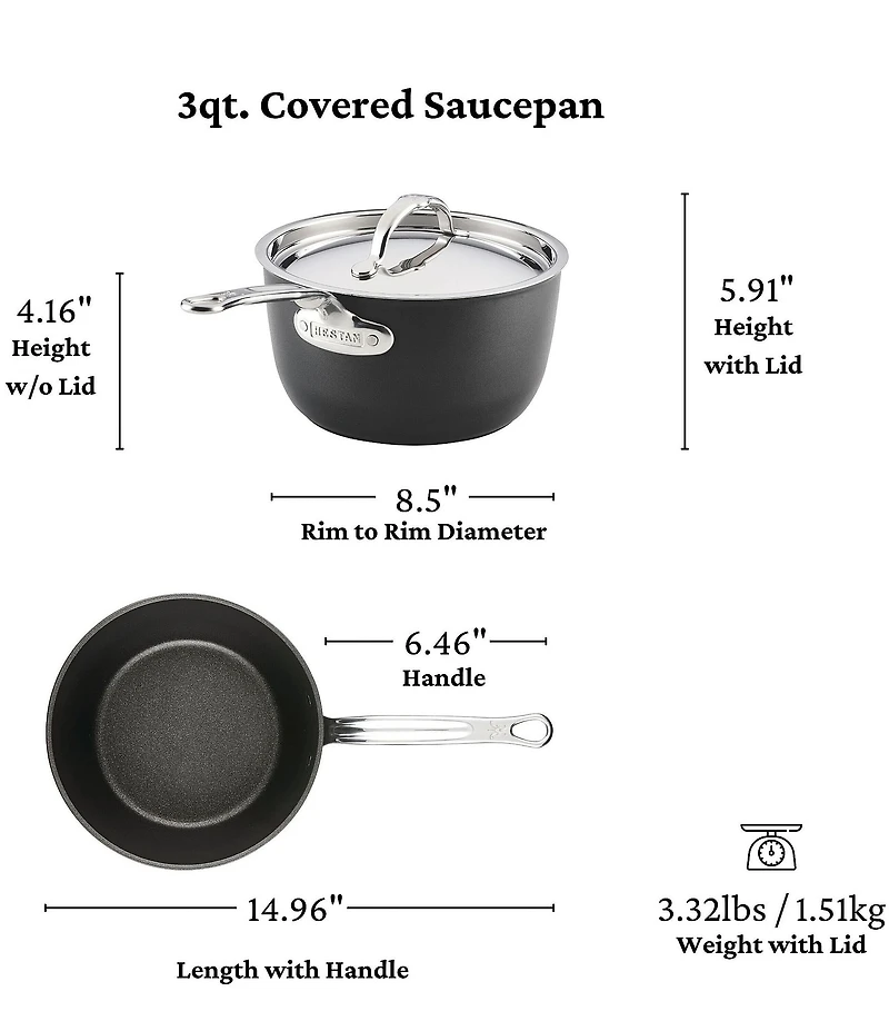 Hestan Titum Fusion™ Collection Nonstick Saucepan with Lid