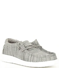 HEYDUDE Boys' Wally Linen Washable Slip On Sneakers (Youth)