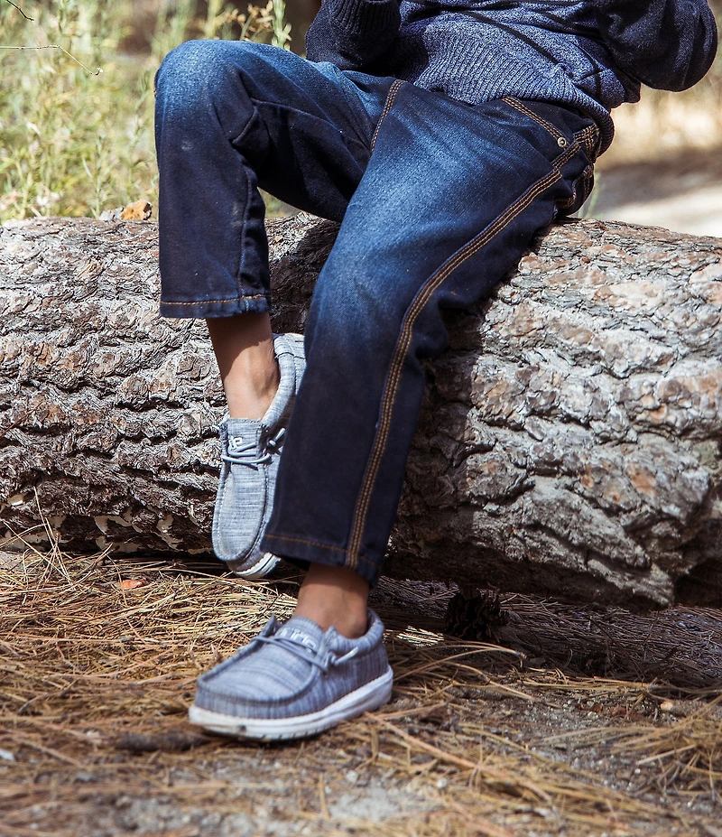 HEYDUDE Boys' Wally Linen Washable Slip On Sneakers (Youth)