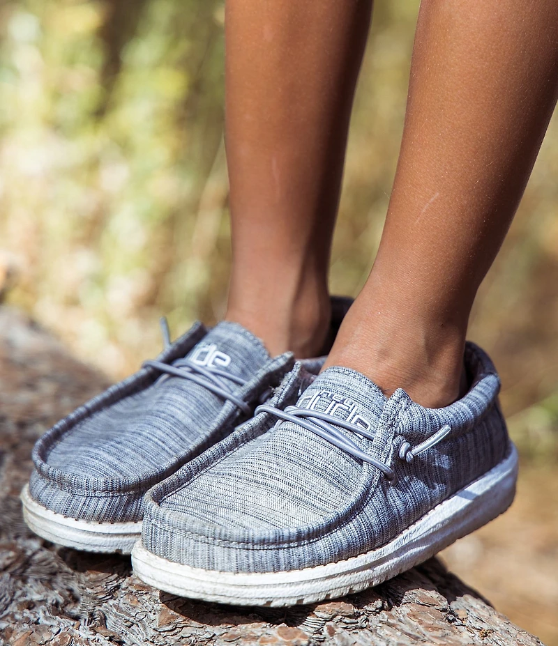 HEYDUDE Boys' Wally Linen Washable Slip On Sneakers (Youth)