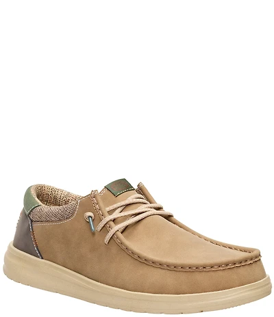 HEYDUDE Men's Paul Suede Elastic Lace Slip On Mocs