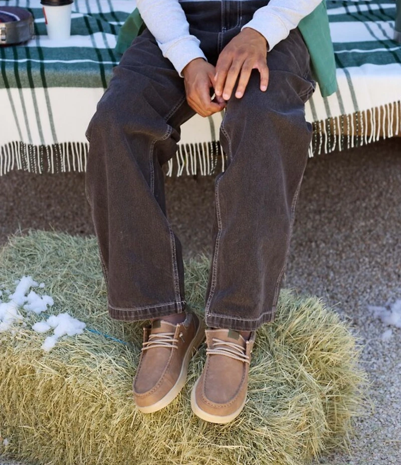 HEYDUDE Men's Paul Suede Elastic Lace Slip On Mocs