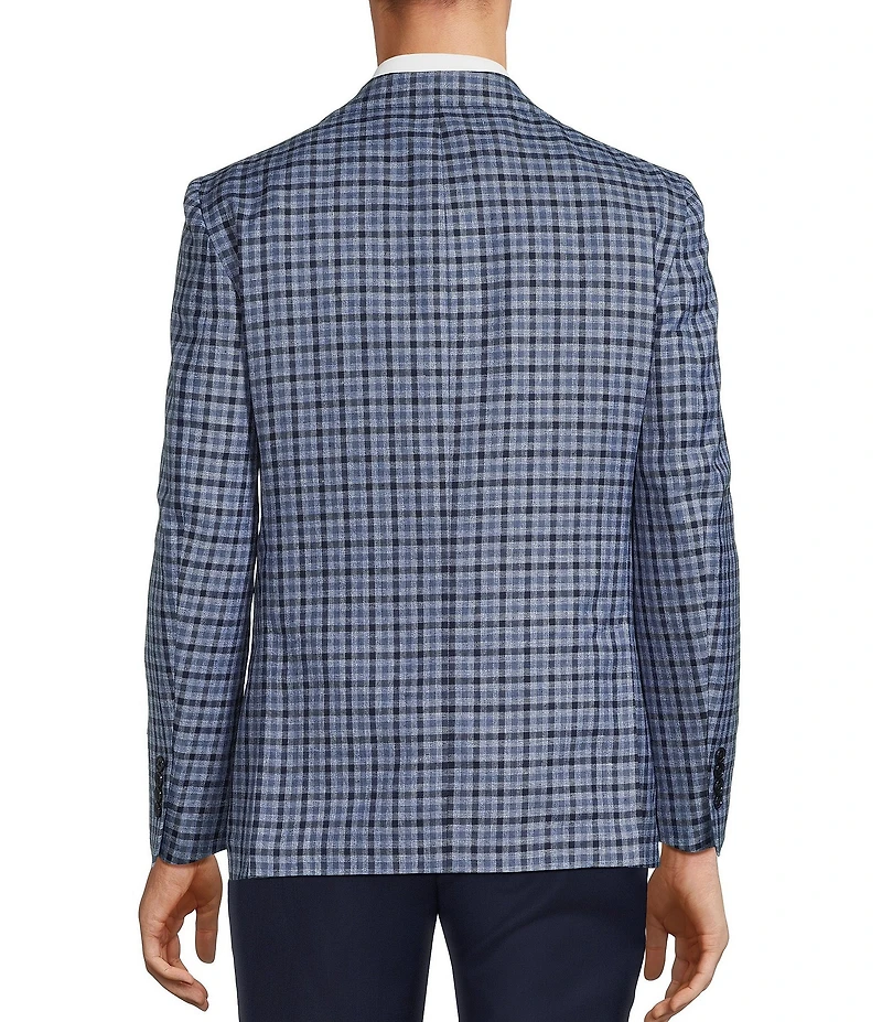 Hickey Freeman Classic Fit Linen Wool Blend Check Sport Coat