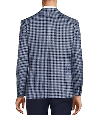 Hickey Freeman Classic Fit Linen Wool Blend Check Sport Coat