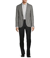Hickey Freeman Classic Fit Linen Wool Blend Check Sport Coat