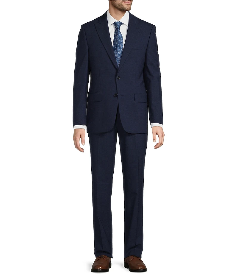 Hickey Freeman Classic Fit Flat Front Houndstooth 2-Piece Suit