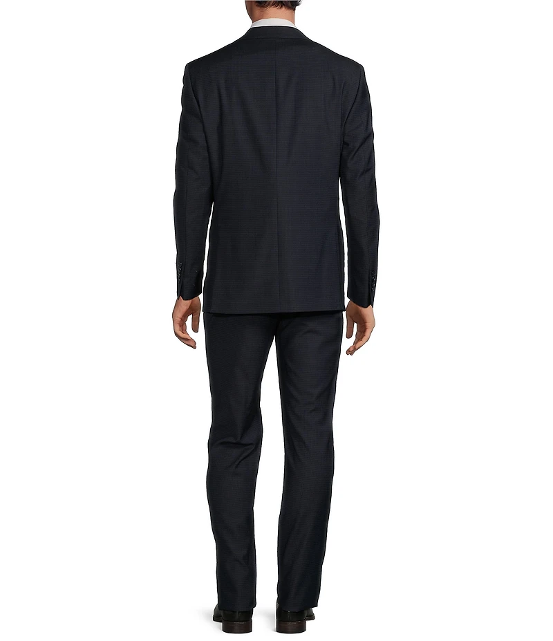 Hickey Freeman Classic Fit Flat Front Check Pattern 2-Piece Suit