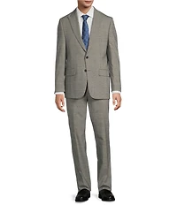 Hickey Freeman Classic Fit Flat Front Subtle Plaid 2 Piece Suit