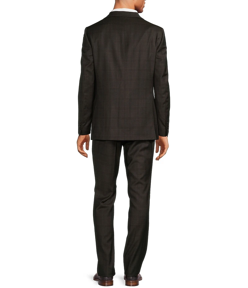 Hickey Freeman Classic Fit Flat Front Plaid Pattern 2-Piece Suit
