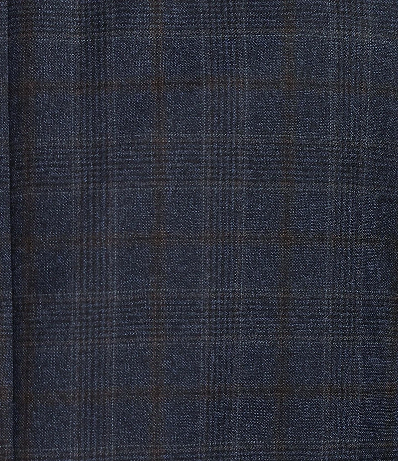 Hickey Freeman Classic Fit Flat Front Plaid Print 2-Piece Suit