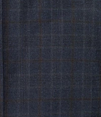 Hickey Freeman Classic Fit Flat Front Plaid Print 2-Piece Suit