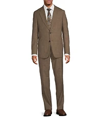 Hickey Freeman Classic Fit Flat Front Solid Pattern 2-Piece Wool Blend Suit