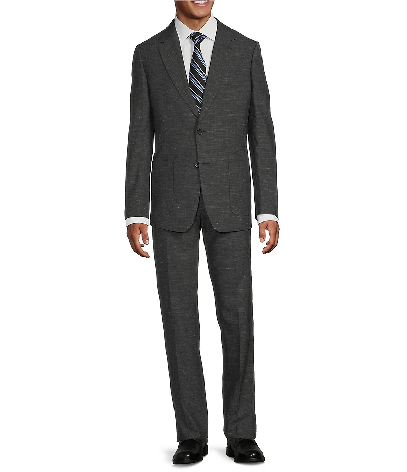 Hickey Freeman Classic Fit Flat Front Solid Pattern 2-Piece Wool Blend Suit