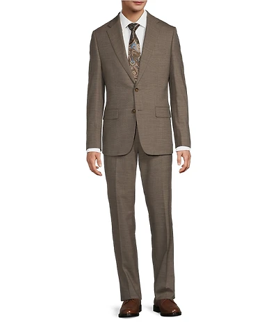 Hickey Freeman Classic Fit Flat Front Solid 2 Piece Suit