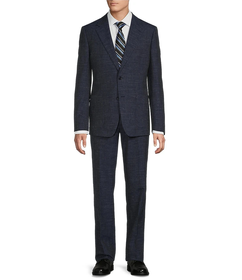 Hickey Freeman Classic Fit Flat Front Solid Pattern 2-Piece Wool Blend Suit