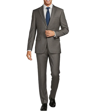 Hickey Freeman Classic Fit Flat Front Solid Pattern 2-Piece Suit