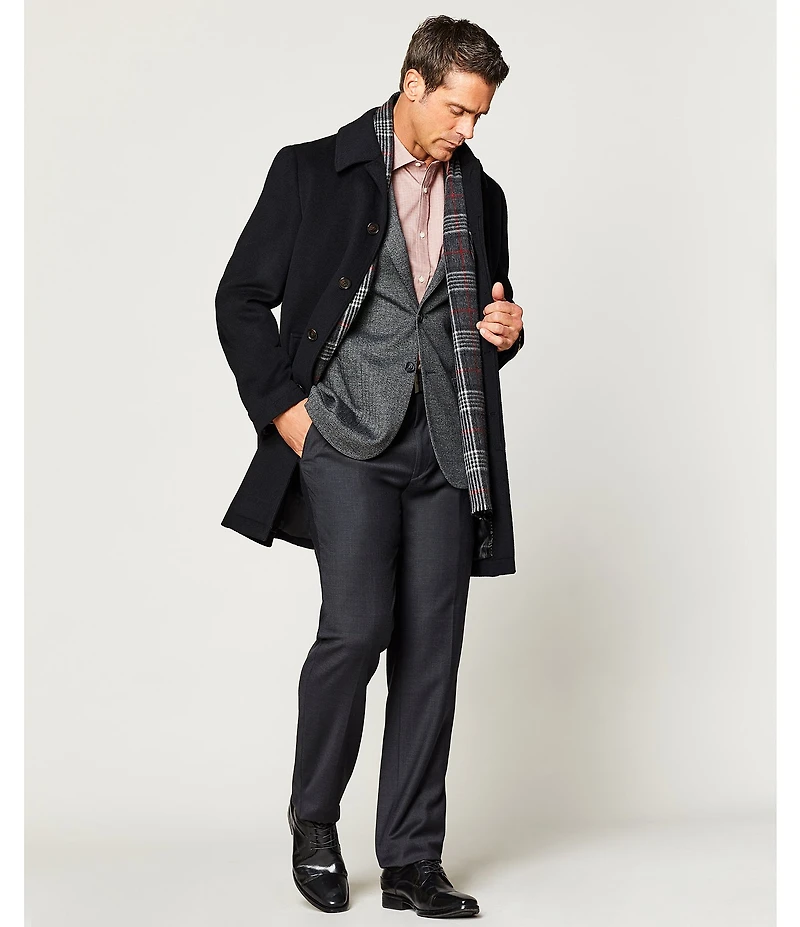 Hickey Freeman Classic Fit Flat Front Solid Dress Pants