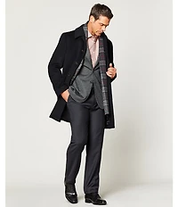 Hickey Freeman Classic Fit Flat Front Solid Dress Pants