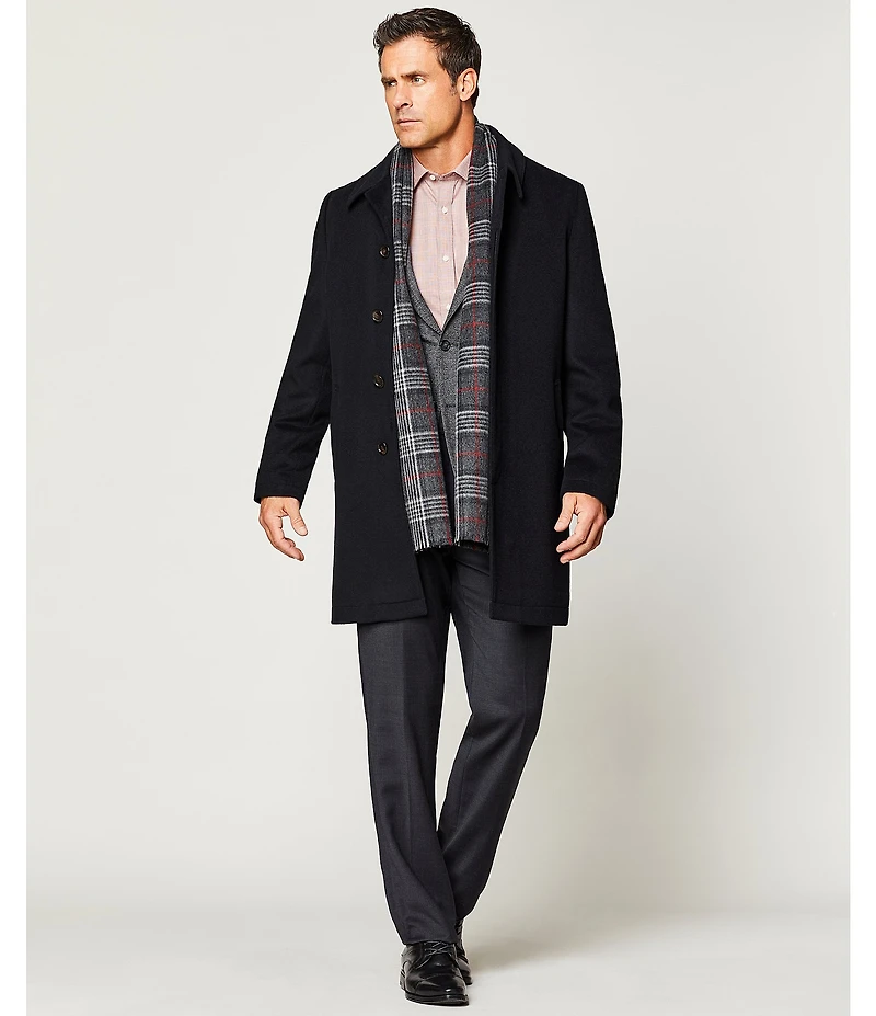 Hickey Freeman Classic Fit Flat Front Solid Dress Pants