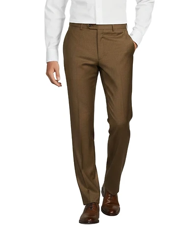 Hickey Freeman Classic Fit Flat Front Solid Dress Pants