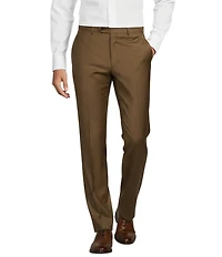 Hickey Freeman Classic Fit Flat Front Solid Dress Pants