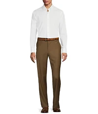 Hickey Freeman Classic Fit Flat Front Solid Dress Pants