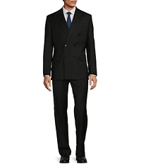 Hickey Freeman Classic Fit Flat Front Double-Breasted Solid Pattern 2-Piece Suit