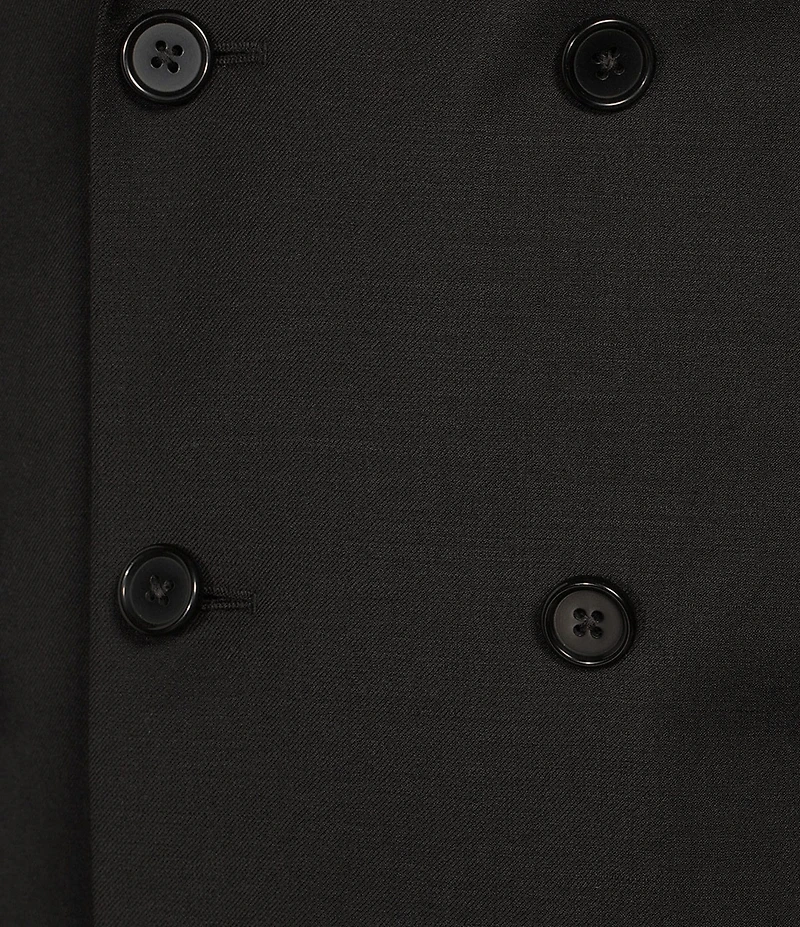 Hickey Freeman Classic Fit Flat Front Double-Breasted Solid Pattern 2-Piece Suit