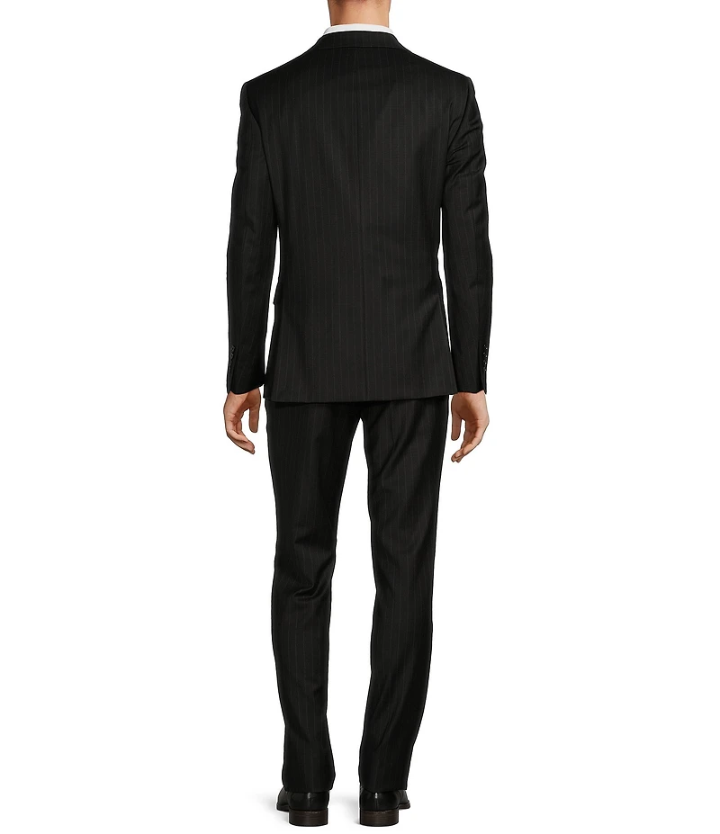 Hickey Freeman Classic Fit Flat Front Stripe Pattern 2-Piece Suit