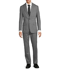 Hickey Freeman Classic Fit Flat Front Tonal Windowpane 2 Piece Suit